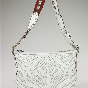 GUCCI White Lthr Pelham Lady Bag Red Green Marmont